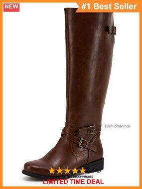 Faux Leather Knee High Riding Boots Wide Calf Flat Low Heel Side Zipper